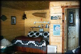 Interior of Deal's Den Cabin