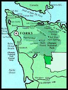 Olympic Peninsula Map ... Forks, Washington lodging and accommodations